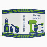 Recipe Binder Kitchen Accesories Green & Blue
