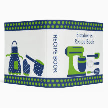 Recipe Binder Kitchen Accesories Green & Blue