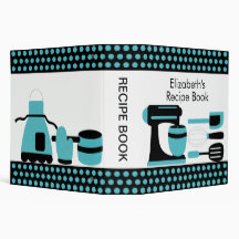Recipe Binder Kitchen Accesories Turquoise & Black