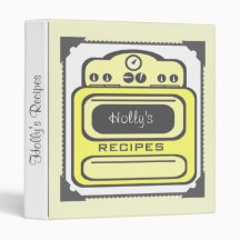 Recipe Binder - Retro Yellow Stove