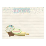 recipe card cupcake post card