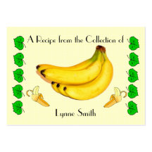 Recipe card (small) Banana design Business Card Templates