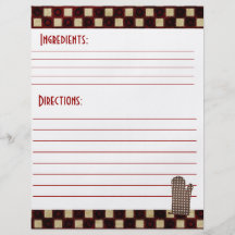 Recipe Card Stock Flyer