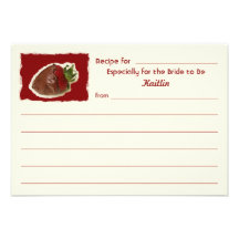 Recipe Cards for Bridal Shower on Invitation Paper