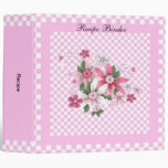 Recipe Country Style Pink White Check Floral Binder
