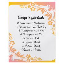 Recipe Equivalents Pastel Floral Flyer