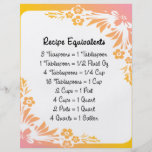 Recipe Equivalents Pastel Floral Flyer