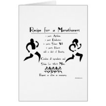 Recipe For a Marathoner Quote Greeting Cards