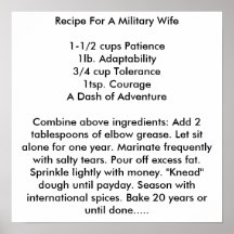 Recipe For A Military Wife Print