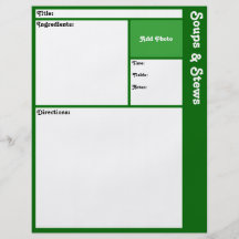Recipe Page (Dark Green) Full Color Flyer