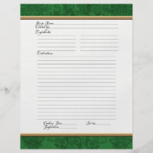 Recipe Page Family Christmas Cookbook Recipe Full Color Flyer