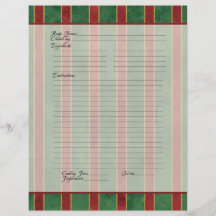 Recipe Page Family Christmas Cookbook Recipe Flyers