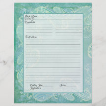 Recipe Page Family Heritage Cookbook Recipe Binder Full Colour Flyer