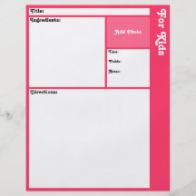 Recipe Page (Hot Pink) Flyers