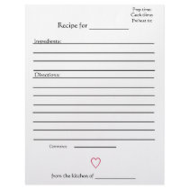 Recipe Pages for Combined Mothers Cookbooks