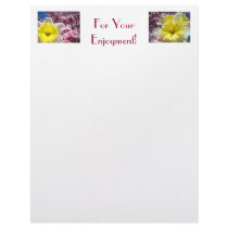 Recipe paper letterhead For Your Enjoyment! Flower