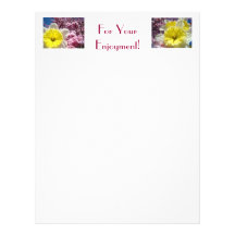 Recipe paper letterhead For Your Enjoyment! Flower
