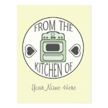 Recipe Postcard - Retro Green Stove
