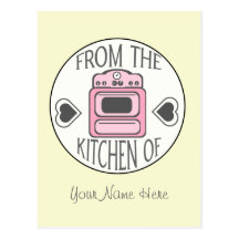Recipe Postcard - Retro Pink Stove