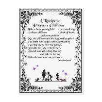 recipe to preserve children post card