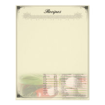 Recipe Unruled Letterhead w/ Conversions