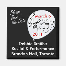 Recital, Performance Please Save the Date Magnet