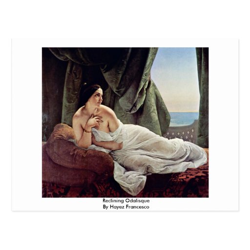 Reclining Odalisque By Hayez Francesco Post Card