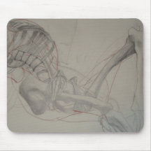 reclining skeleton mouse pads