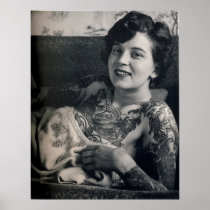 Reclining Tattooed Lady posters