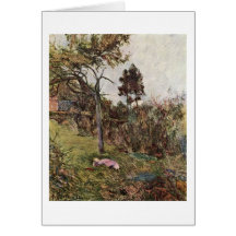 Reclining Woman In The Landscape By Paul Gauguin Card