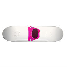 Record Player Pink Colour Graphic Skate Boards