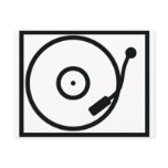 record player turntable icon postcard