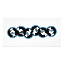 Record Row Blue Photo Card Template
