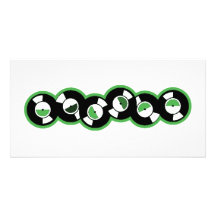 Record Row Green Photo Card
