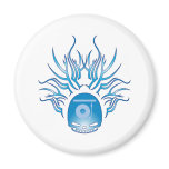 Records Skull Magnet