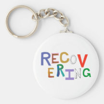 Recovering healing new beginning funky word art keychain