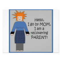 Recovering Mom Blue Invitation