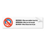 Recovery when Obama loses his job Bumper Stickers
