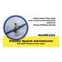 Recreational Kayaking Business Cards
