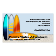 Recreational Surfing Surf Board Business Cards