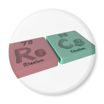 Recs as Re Rhenium and Cs Caesium Refrigerator Magnet