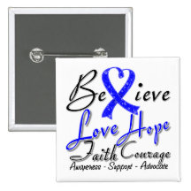 Rectal Cancer Believe Heart Collage Button