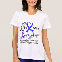 Rectal Cancer Believe Heart Collage T Shirts