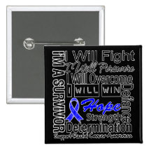 Rectal Cancer Fight Persevere Overcome Win Buttons