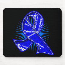 Rectal Cancer Slogan Watermark Ribbon Mouse Pad