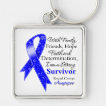 Rectal Cancer Support Strong Survivor Keychains