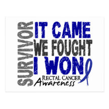 Rectal Cancer Survivor It Came We Fought I Won Post Card