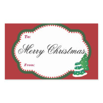 Rectangle Christmas tree gift tag Sticker