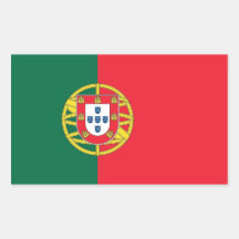 Rectangle sticker with Flag of Portugal