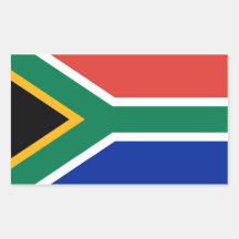 Rectangle sticker with Flag of South Africa